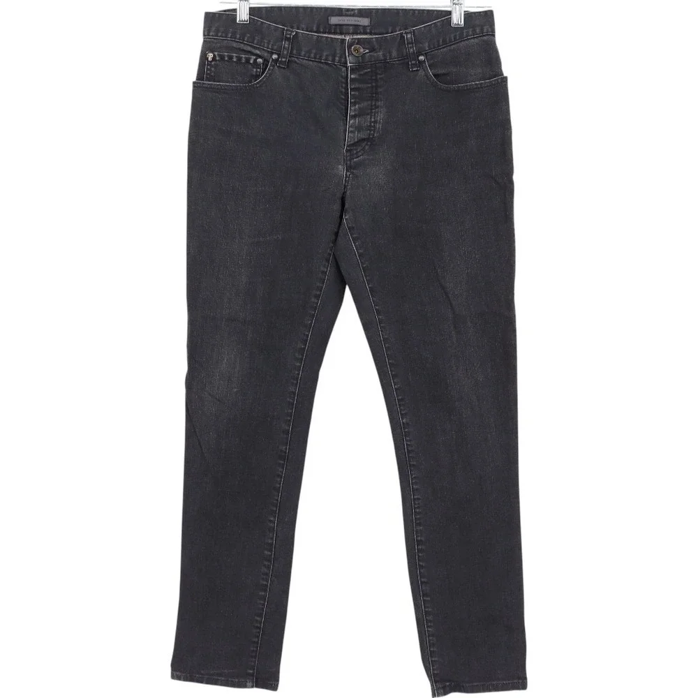 John Varvatos Men's Black Faded Slim Straight Button Fly Jeans 32R RN102515
